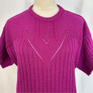 Vintage College Point Sweater Womens Medium Short Sleeve Round‎ Neck Made In USA thumbnail 2