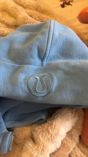 Lululemon light blue cropped full zip scuba thumbnail 5