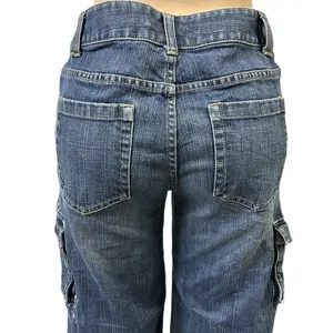 Bob Timberlake Denim Embroidered Wide Leg Cargo Denim Capri Blue Jeans Womens 10 thumbnail 7