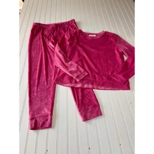 Juicy Couture Velour Pajama Set Fuchsia Pink Logo Y2K Lounge Set 3330-47 M thumbnail 2