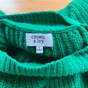 Crown & Ivy Sweater; Womens Green Knit Pullover Mock Neck Polyester, Sz : S thumbnail 5