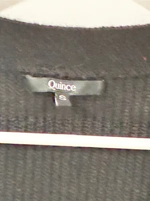 Quince Women's Lightweight Baby Alpaca Cropped Cardigan Black Size Small thumbnail 3