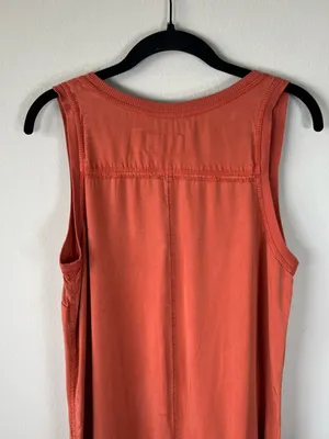 Anthropologie Saturday Sunday Ilene Button Front Jumpsuit Orange Pockets Fall Sm thumbnail 11