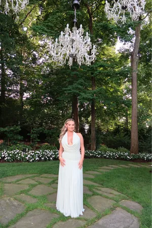 Verity | Green Cowl-Neck Maxi Dress With Sheer-skirt thumbnail 2