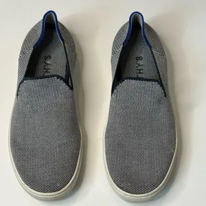 Rothy’s The Sneaker Slip On Shoes Womens Size 8 Blue/White Comfort Casual thumbnail 2
