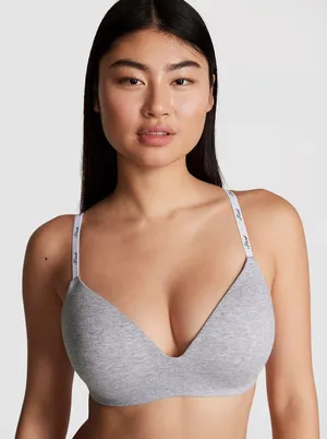 PINK - Victoria's Secret Heather Grey Push-up Wireless Bra thumbnail 1
