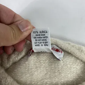 Makipi Sweater Womens XL Handmade Alpaca Crew‎ Neck Floral Chunky Knit Peruvian thumbnail 9