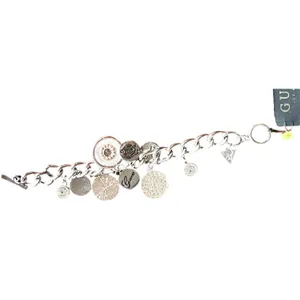 Guess Y2K Charm Link Bracelet Silver Rose Gold Crystal Logo Dangle Modern Glam‎ thumbnail 8