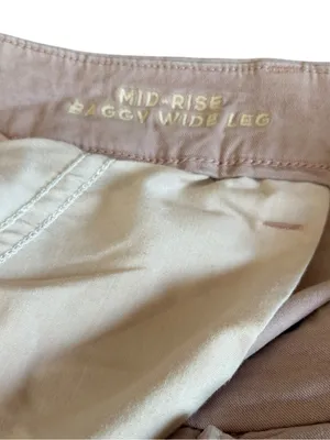 American Eagle Mid Rise Baggy Wide Leg Cargo Pants Womens Size 14 Pale Pink thumbnail 5
