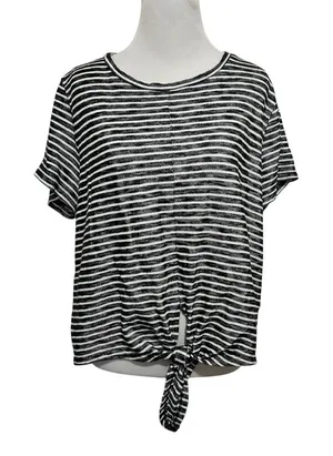 5/$30 🎈 A new day large striped tie front top thumbnail 1