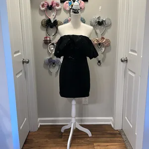 DO+BE Black sequin strapless mini dress thumbnail 2