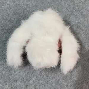 Easter Bunny Rabbit Keychain‎ Women White Faux Fur Bag Charm Kawaii Cute New thumbnail 3