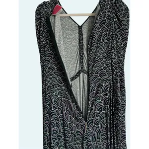 Kate Spade Long Puff Sleeve Maxi Dress Size 4 purple abstract pattern V neck thumbnail 6