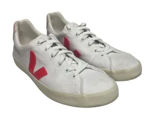 VEJA Campo Canvas Sneakers Shoes Womens 8 White Pink Lace Up Tennis Preppy thumbnail 1