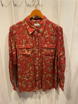 Cute rose wine cottagecore flowy blouse vintage 90s button front classic twee thumbnail 4