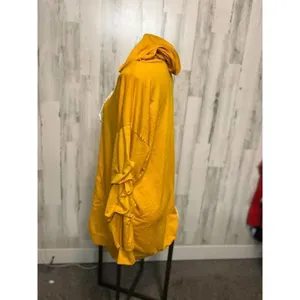 Ups & Downs Yellow Ruffle Sleeve Hoodie Dress Women’s 1X thumbnail 2