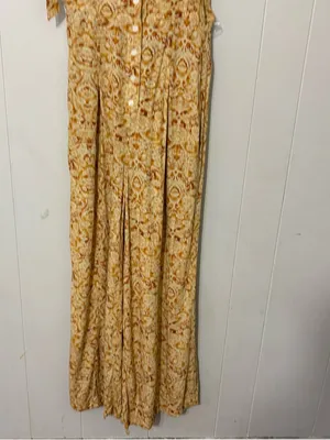 Free People Sugar Sands One Piece Honey Boho Wide Leg Jumpsuit XS Tie Strap thumbnail 4
