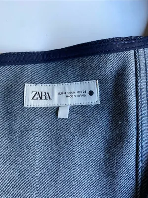 Zara Dark Indigo Denim Tank Top with Contrast Stitching thumbnail 3