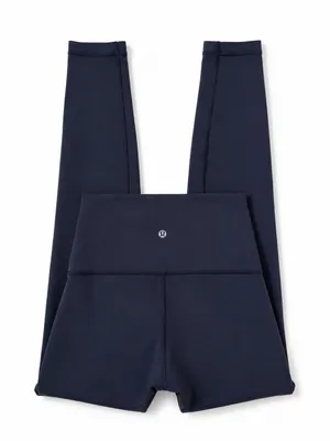 Lululemon Throw Back High Rise Pants Size 6 navy blue 28” Full Length Yoga Luon thumbnail 1