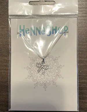 NWT henna shop bow tie necklace - silver thumbnail 1