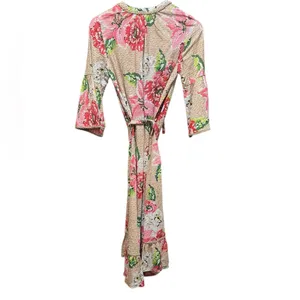 Farm Rio Floral Ruffle Beaded Tassels Belt‎ Slip-On Dress Size XS thumbnail 12