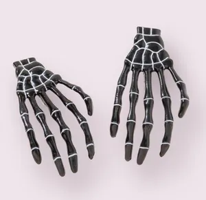 2pcs Halloween Skeleton Hand Decor Hair Clips - #174 thumbnail 1