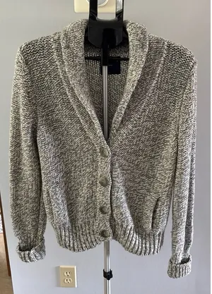 AE American Eagle Women's‎ Wool Rabbit Hair Gray Cardigan Sweater Size XL thumbnail 1