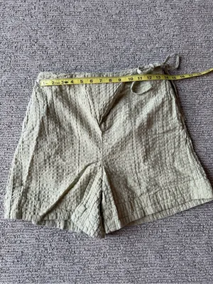 Free People Waffle Knit Sage Green Tie‎ Shorts Size XS thumbnail 9