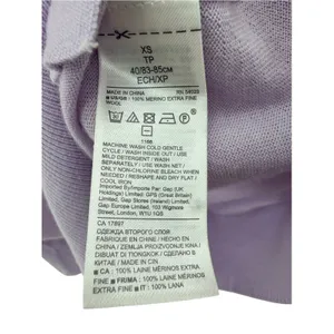 Banana Republic Extra Fine Merino Wool Sweater Lavender Purple Crewneck XS Flaw thumbnail 5