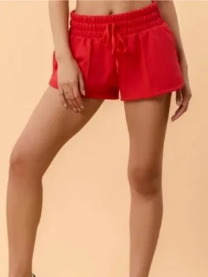 Blogilates Marshmallow Dolphin Red Drawstring Women’s Shorts Sz 1X NWT thumbnail 1