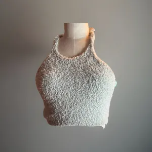 skims Cozy teddy sherpa halter l/xl Slate Blue cute soft women's NEW thumbnail 2