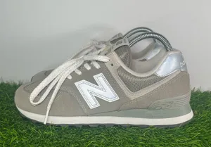 New Balance 574 Classic Gray White Men’s Size 7 Suede ENCAP Sneaker thumbnail 1