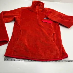 Patagonia Synchilla Polartec Thermal‎ Pro Womens Medium Orange Fleece Pullover thumbnail 8