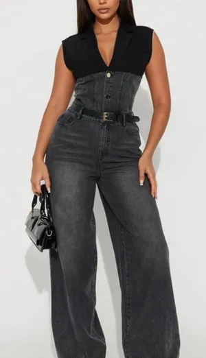Double identity denim jumpsuit Black Size XS thumbnail 1