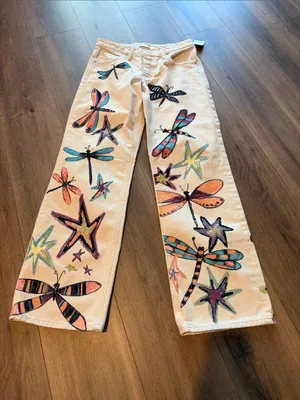 Free People Tennessee Low Rise Illusion Jeans- Dragonfly- size 28 thumbnail 4