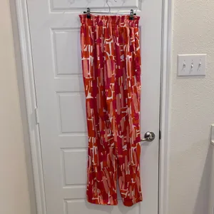 Diarrablu Abstract Print Wide Leg Pants Size M Colorful Pull-On thumbnail 3
