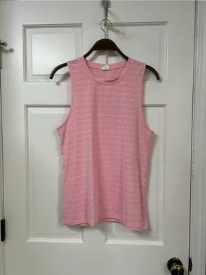 Women’s Pink Eyelet Performance Tank Top Size M thumbnail 3