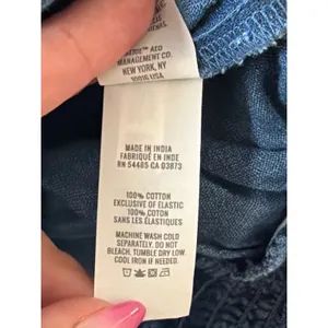 Aerie Blue Denim One Shoulder Ruffle Smocked Crop Top‎ Size M thumbnail 4