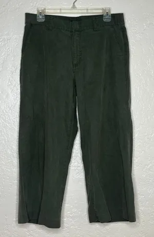 CHAPS Women's Green Wide Leg Zip Pants Tencel Cotton‎ Size 8 Lightweight thumbnail 1