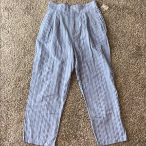 NWOT Urban Outfitters Blue Stripe Cropped High Waist Pants thumbnail 12