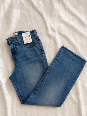 Madewell The Stretch Flare Crop Jeans High Rise Blue Size 25 NWT thumbnail 4