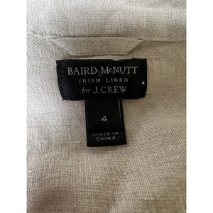 J.Crew Baird McNutt Linen Tunic Style Long‎ Sleeve Shirt Beige Women’s Size 4 thumbnail 7