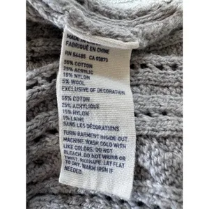 American Eagle XL Gray Sweater Women's Cable Knit Scoop Neck 3/4 Sleeve‎ thumbnail 4