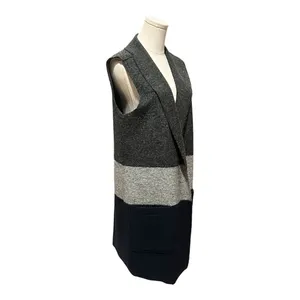 Tahari Colorblock Wool Blend Open Front Long Sweater Vest Women’s Size Large thumbnail 2