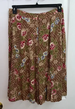 Vintage Sag Harbor pull on button down relaxed midi cottagecore 90s skirt petite thumbnail 1