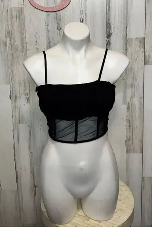 Black crop top size small thumbnail 1