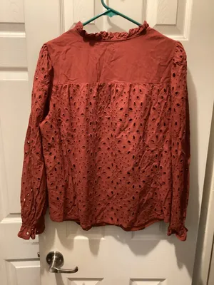 Sanctuary Rust Eyelet V-Neck Blouse thumbnail 4