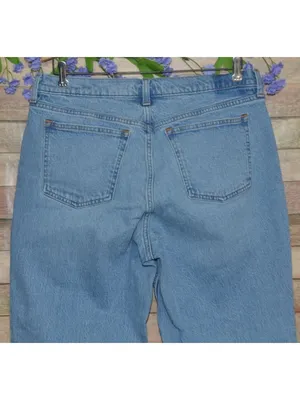 Abercrombie Fitch 90s Straight Mid Rise Curve Love Jeans 31 Regular Light Wash thumbnail 6