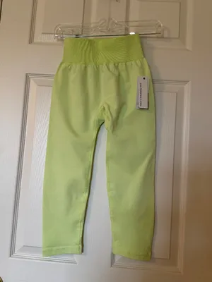 NEW BALANCE X J. CREW Seamless Crop Leggings in Neon Yellow - Size M - NWT NEW thumbnail 5