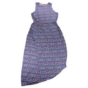 Disney Parks Mickey Mouse Paisley Keyhole Back Maxi Dress Orange Blue Large thumbnail 4